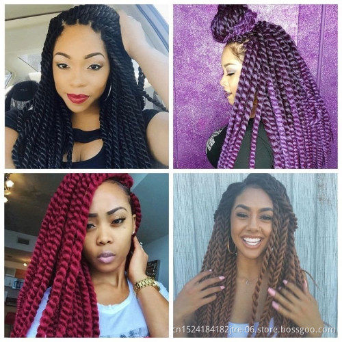 Japanese Kaneka fiber double strand cuban twist hair braids, milo kinky braid cuban twist afro crochet hair extensions
